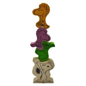 Vintage Snoopy Stacking Toy Set Peanuts Woodstock 1958